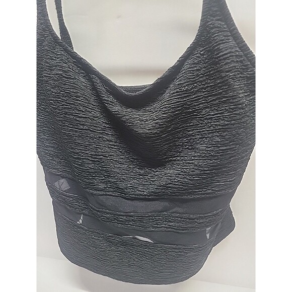 Mainstream Womens Bathing Suit 16 Black Tank Top Solid Nylon Spandex - Picture 4 of 11